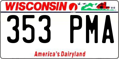 WI license plate 353PMA