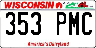 WI license plate 353PMC