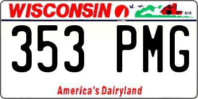 WI license plate 353PMG