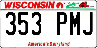 WI license plate 353PMJ