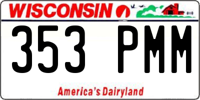 WI license plate 353PMM