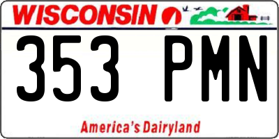 WI license plate 353PMN