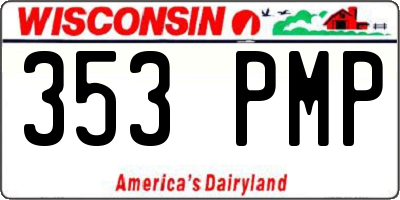 WI license plate 353PMP