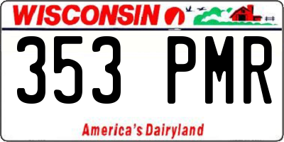WI license plate 353PMR