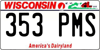 WI license plate 353PMS
