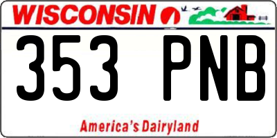 WI license plate 353PNB