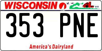 WI license plate 353PNE