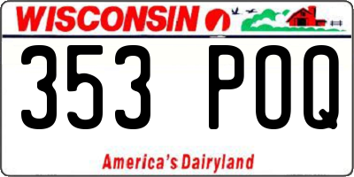 WI license plate 353POQ