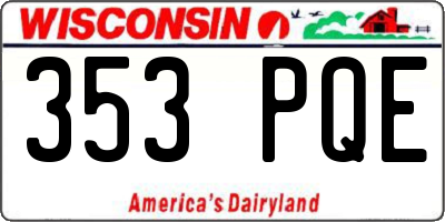 WI license plate 353PQE
