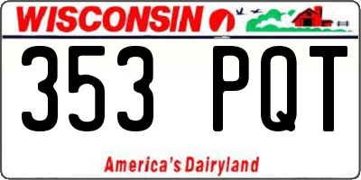 WI license plate 353PQT