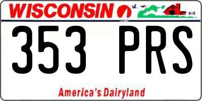 WI license plate 353PRS