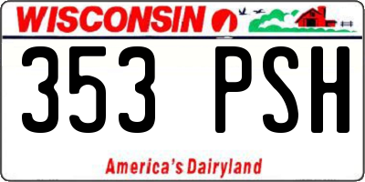 WI license plate 353PSH