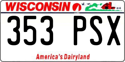 WI license plate 353PSX