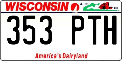 WI license plate 353PTH