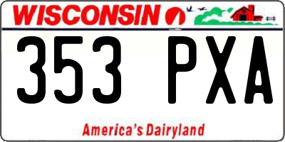 WI license plate 353PXA