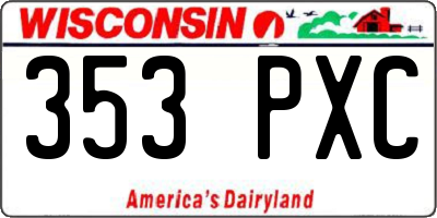 WI license plate 353PXC