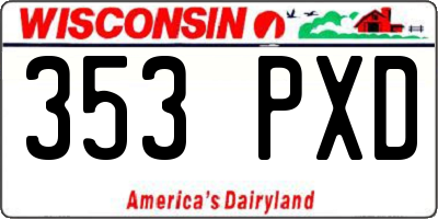 WI license plate 353PXD