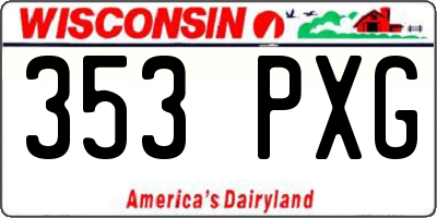 WI license plate 353PXG
