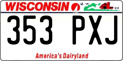 WI license plate 353PXJ