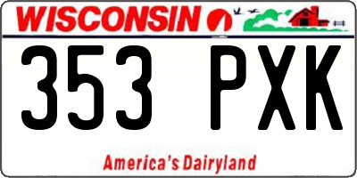 WI license plate 353PXK