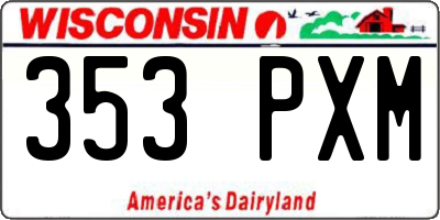 WI license plate 353PXM