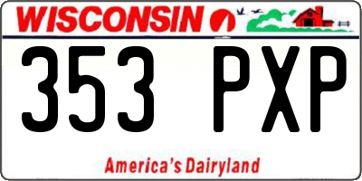 WI license plate 353PXP