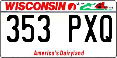 WI license plate 353PXQ