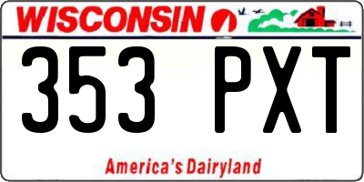 WI license plate 353PXT