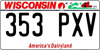 WI license plate 353PXV