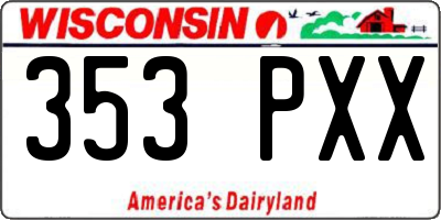 WI license plate 353PXX
