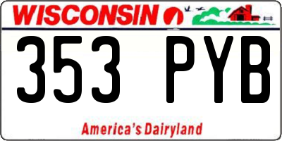 WI license plate 353PYB