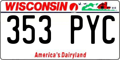 WI license plate 353PYC