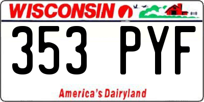WI license plate 353PYF