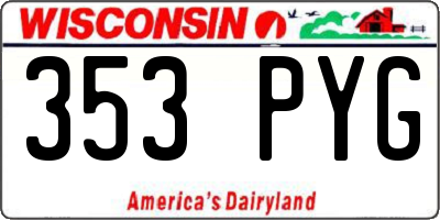 WI license plate 353PYG