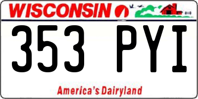 WI license plate 353PYI