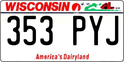 WI license plate 353PYJ