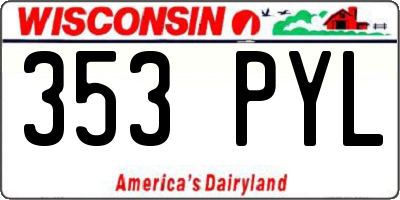WI license plate 353PYL