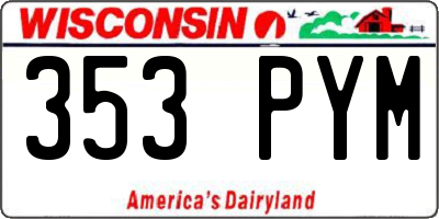 WI license plate 353PYM