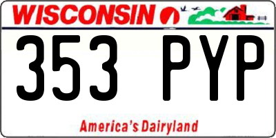 WI license plate 353PYP
