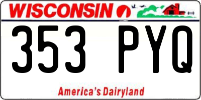 WI license plate 353PYQ