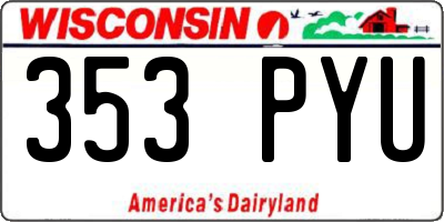 WI license plate 353PYU