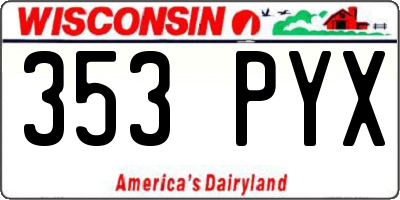 WI license plate 353PYX