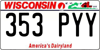 WI license plate 353PYY