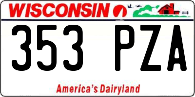 WI license plate 353PZA