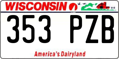 WI license plate 353PZB