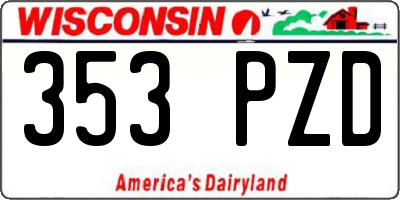 WI license plate 353PZD