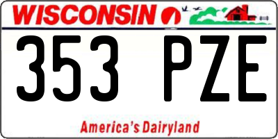 WI license plate 353PZE