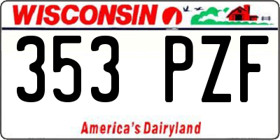WI license plate 353PZF