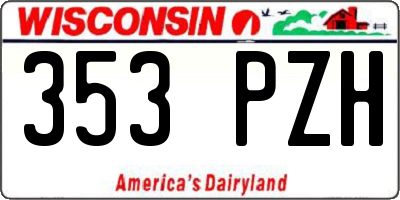 WI license plate 353PZH