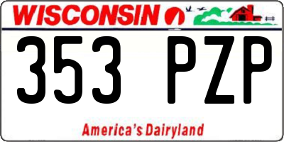 WI license plate 353PZP